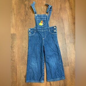 Vintage Rainbow Mickey Mouse Disney Kids Denim Overalls Kids 6/6x Y2K Pants